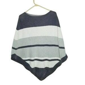 Barefoot Dreams Poncho NWOT Grey Striped beachy Pull Over cozychic ONE SIZE‎